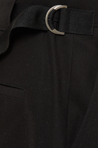 Black Strap Detail Trousers
